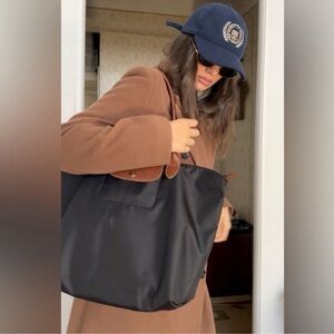 NWOT Longchamp Large Le Pliage Shopping Tote in Black